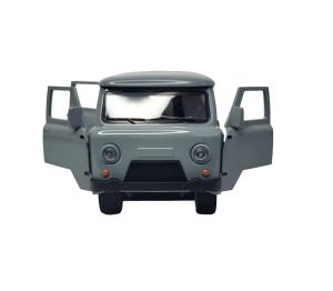 Метален микробус UAZ, Мащаб 1:18, Инерционен механизъм, Сив, Без опаковка