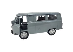 Метален микробус UAZ, Мащаб 1:18, Инерционен механизъм, Сив, Без опаковка