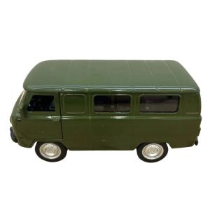 Метален микробус UAZ, Мащаб 1:18, Отварящи се врати, Зелен, Без опаковка