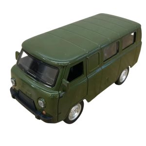 Метален микробус UAZ, Мащаб 1:18, Отварящи се врати, Зелен, Без опаковка