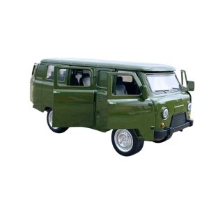Метален микробус UAZ, Мащаб 1:18, Отварящи се врати, Зелен, Без опаковка