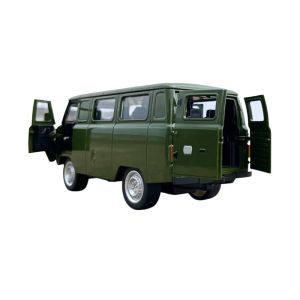 Метален микробус UAZ, Мащаб 1:18, Отварящи се врати, Зелен, Без опаковка