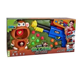 Детски комплект за стрелба с пистолет и движеща се маймунка, EVA топчета