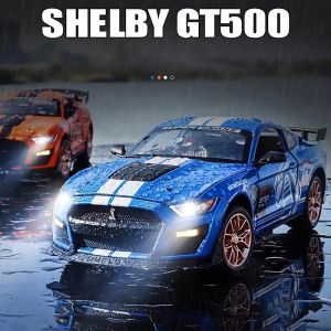 Метална кола Mustang Shelby GT500 – 1:24, Син, Без опаковка