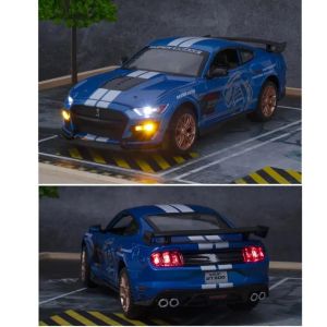 Метална кола Mustang Shelby GT500 – 1:24, Син, Без опаковка