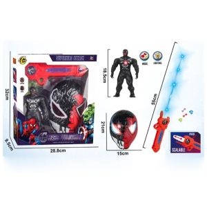 Комплект супергерой Venom и Спайдърмен – с маска, меч със светлини и звуци