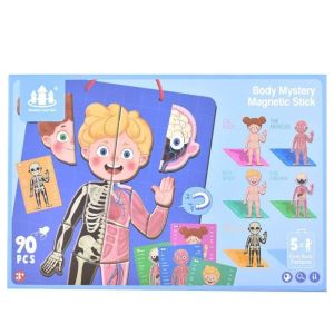 Магнитен пъзел „Човешко тяло“ – Образователен комплект с 90 части
