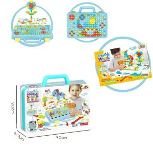 Детска мозайка с двустранна дъска и винтоверт – 4 в 1, 252 части