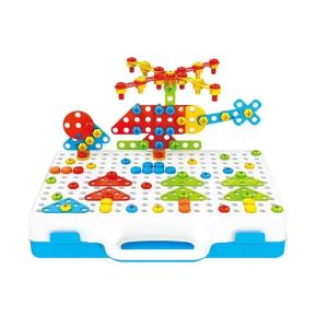 Детска мозайка с двустранна дъска и винтоверт – 4 в 1, 252 части