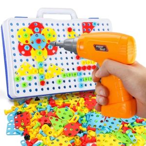 Детска мозайка с двустранна дъска и винтоверт – 4 в 1, 252 части