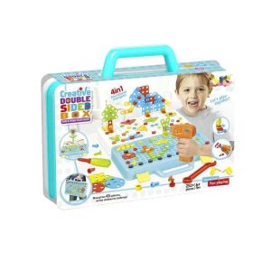 Детска мозайка с двустранна дъска и винтоверт – 4 в 1, 252 части