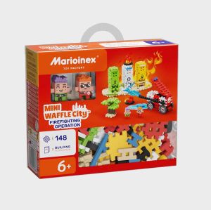 Мини вафлен конструктор Marioinex Акция - гасене на пожар, 148 части