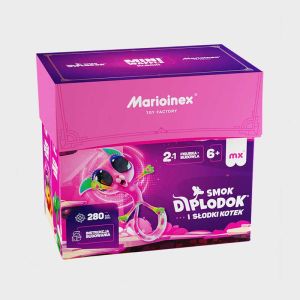Мини вафлен конструктор Marioinex Диплодок и котенце, 280 части