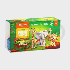 Мини вафлен конструктор Marioinex Животни от саваната, 50 части