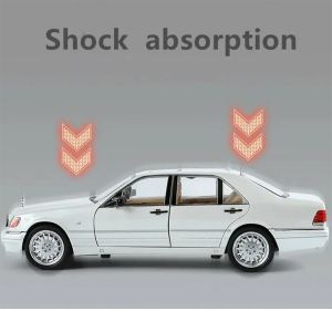 Метална кола Mercedes-Benz S-Class 320 W140 – мащаб 1:24, Бял, Без опаковка