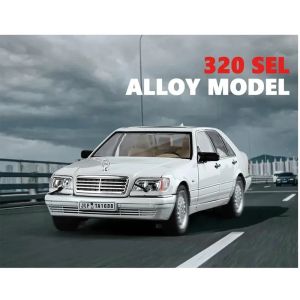 Метална кола Mercedes-Benz S-Class 320 W140 – мащаб 1:24, Бял, Без опаковка