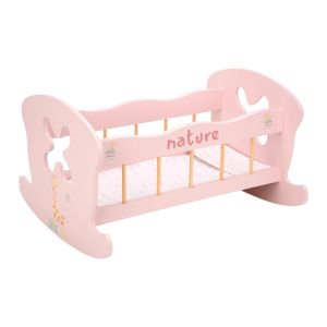 Розово легло-люлка Arias от серията Nature за кукли от дърво