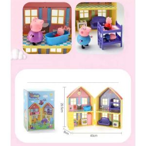 Детска къща Peppa Pig – Сгъваем двуетажен дом с фигурки и мебели