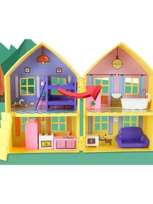 Детска къща Peppa Pig – Сгъваем двуетажен дом с фигурки и мебели