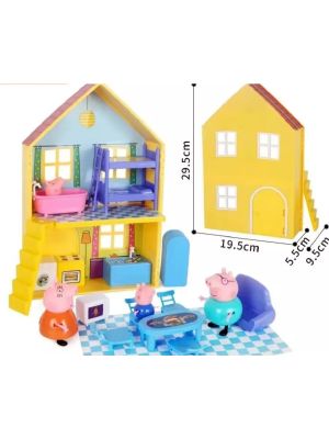 Детска къща Peppa Pig – Сгъваем двуетажен дом с фигурки и мебели