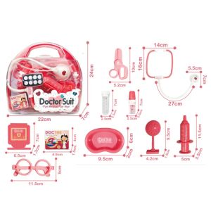 Детски лекарски комплект в розово куфарче – 3 в 1 медицински аксесоари