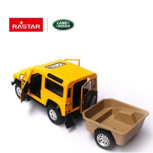 Джип Land Rover Defender с Ремарке – Rastar, Мащаб 1:14, Жълт