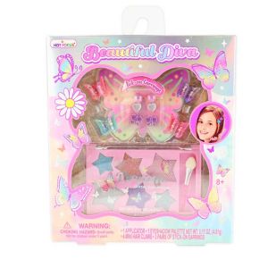 Комплект от блестящи сенки, шноли и лепящи се обеци за лесно и красиво преобразяване