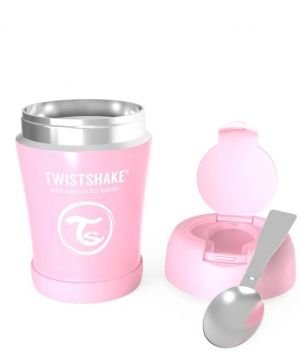 Контейнер за храна от неръждаема стомана Twistshake 6+ месеца розов