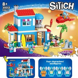 Конструктор Stitch къща 2 в 1 с фигурки, 536 части, комплект за сглобяване