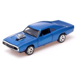 Метален автомобил Dodge Charger Fast & Furious, Die-Cast модел, 1:24, Син, Без опаковка