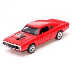 Метален автомобил Dodge Charger Fast & Furious, Die-Cast модел, 1:24, Червен, Без опаковка