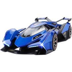 Метален автомобил Lamborghini V12 Vision GT, Die-Cast модел, 1:24, Син, Без опаковка