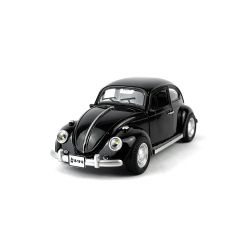 Метален Volkswagen Beetle 1:24, Черен, със звук, светлини и pull-back, Без опаковка