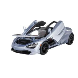 Метален автомобил McLaren 720S, 1:24, Звук и светлини, Сив, Без индивидуална опаковка