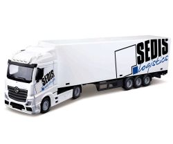 Метален камион Bburago Mercedes-Benz Actros Haulers Lift & Load, 1:43, с мотокар и аксесоари