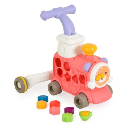 Играчка за прохождане 3в1 Happy Train pink