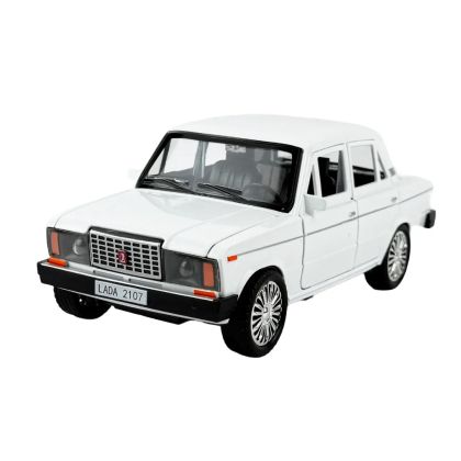 Метална кола Lada 2107, Мащаб 1:18, Бяла, Без опаковка