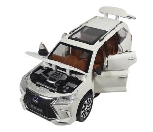 Метален джип LEXUS lx570, с отварящи се врати, бяла, Без опаковка!