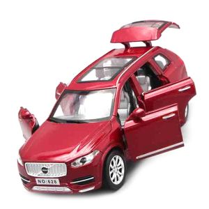 Метална количка volvo , с отварящи се врати, червен