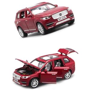 Метална количка volvo , с отварящи се врати, червен
