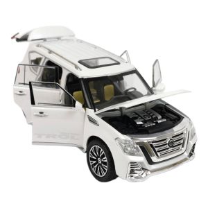 Детски джип Nissan, Метален, Отварящи се врати, Бял, Без опаковка