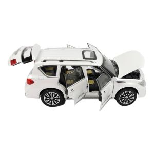 Детски джип Nissan, Метален, Отварящи се врати, Бял, Без опаковка