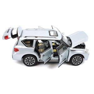 Детски джип Nissan, Метален, Отварящи се врати, Сив, Без опаковка