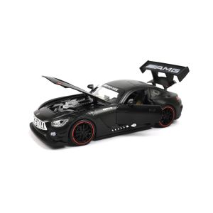 Метален автомобил Mercedes AMG GTR, Отварящи врати, Черен, Без опаковка