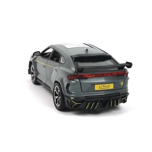 Метален автомобил, Lamborghini Urus, Със звук и светлини, Сив, С пушек, 1:24, Без опаковка