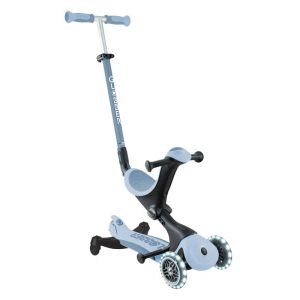 Тротинетка със седалка 5 в 1 GLOBBER GO UP DELUXE LIGHTS ECOLOGIC 360° - пастелно синя