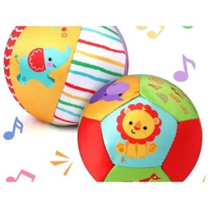 Комплект меки бебешки топки 2 броя – цветни с животни