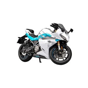 Метален пистов мотор 1:12, бяло-син пистов дизайн, без опаковка