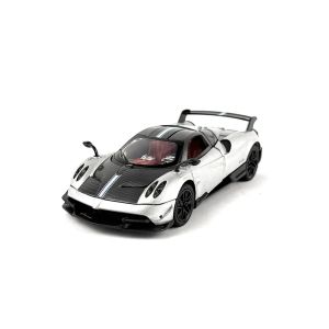 Метална кола Pagani Huayra BC 1:24 – сребрист с ефект пушек, звук, светлини, без опаковка