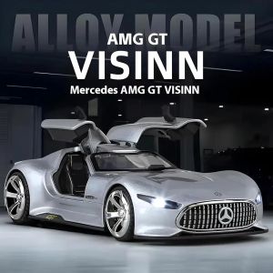 Метална кола Mercedes-Benz Vision GT 1:32 – сребрист със светлини, Без опаковка